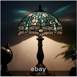 Tiffany Lamp Table Lamp Sea Blue Stained Glass Dragonfly Style Luxurious Boho