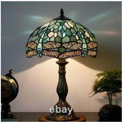 Tiffany Lamp Table Lamp Sea Blue Stained Glass Dragonfly Style Luxurious Boho