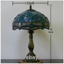 Tiffany Lamp Table Lamp Sea Blue Stained Glass Dragonfly Style Luxurious Boho