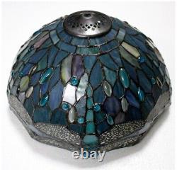 Tiffany Lamp Table Lamp Sea Blue Stained Glass Dragonfly Style Luxurious Boho