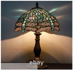 Tiffany Lamp Table Lamp Sea Blue Stained Glass Dragonfly Style Luxurious Boho