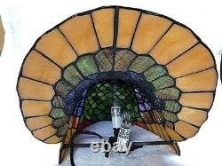 Tiffany Lamp Turkey Stained Glass Vtg Thanksgiving Cracker Barrel Collectible