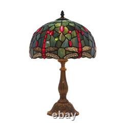 Tiffany Lamp, W12H19 Inch Stained Glass Table Lamp, Antique Desk Light, Art Deco