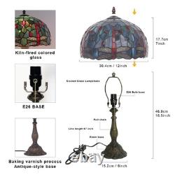 Tiffany Lamp, W12H19 Inch Stained Glass Table Lamp, Antique Desk Light, Art Deco