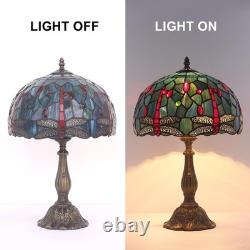 Tiffany Lamp, W12H19 Inch Stained Glass Table Lamp, Antique Desk Light, Art Deco