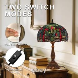 Tiffany Lamp, W12H19 Inch Stained Glass Table Lamp, Antique Desk Light, Art Deco