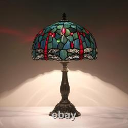 Tiffany Lamp, W12H19 Inch Stained Glass Table Lamp, Antique Desk Light, Art Deco