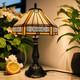 Tiffany Lamp Yellow Hexagon Stained Glass Mission Style Table Lamp