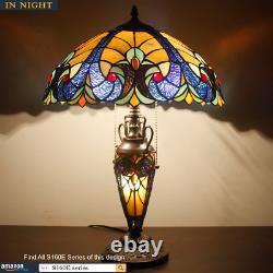 Tiffany Lamp Yellow Stained Glass Liaison Mather-Daughter Vase Table Lamp 16X16X