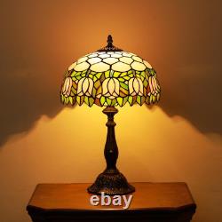Tiffany Lamps Pink Tulip Style Stained Glass Table Lamp Desk Bedside Reading Lig
