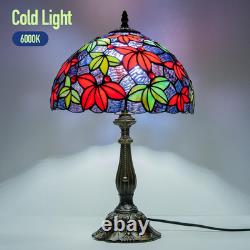 Tiffany Maple Leaf Stained Glass Table Lamp 12 Vintage Bedside Reading Light