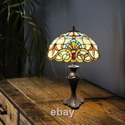 Tiffany Mediterranean Baroque Style Dome Shape Stained Glass Table Lamp 24 Tall