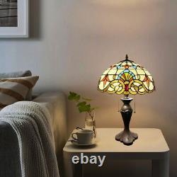Tiffany Mediterranean Baroque Style Dome Shape Stained Glass Table Lamp 24 Tall