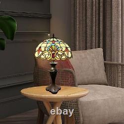 Tiffany Mediterranean Baroque Style Dome Shape Stained Glass Table Lamp 24 Tall