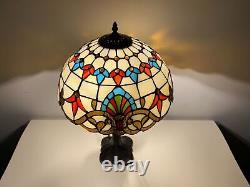 Tiffany Mediterranean Baroque Style Dome Shape Stained Glass Table Lamp 24 Tall