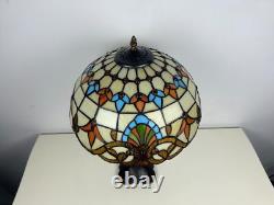 Tiffany Mediterranean Baroque Style Dome Shape Stained Glass Table Lamp 24 Tall