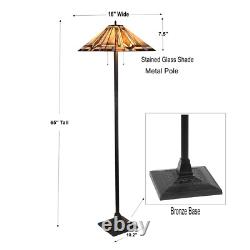 Tiffany Mission Floor Lamp 65 Tall Vintage Stained Glass Standing Light Fixture