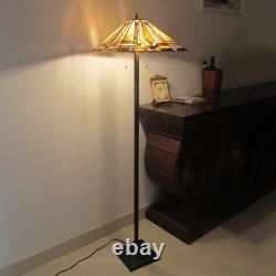 Tiffany Mission Floor Lamp 65 Tall Vintage Stained Glass Standing Light Fixture