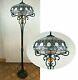 Tiffany New Style Stained Glass Floor Lamp (2 Lights) 16 Shade Multi Colour
