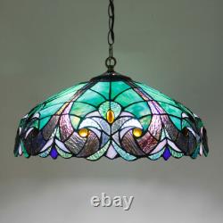 Tiffany Pendant Light Fixture Hanging Lamp Stained Glass Chandelier Ceiling Lamp