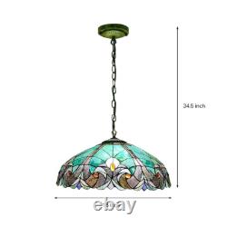 Tiffany Pendant Light Fixture Hanging Lamp Stained Glass Chandelier Ceiling Lamp