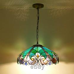 Tiffany Pendant Light Fixture Hanging Lamp Stained Glass Chandelier Ceiling Lamp