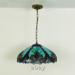 Tiffany Pendant Light Fixture Hanging Lamp Stained Glass Chandelier Ceiling Lamp