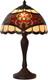 Tiffany Red Baroque Stained Glass Table Lamp Vintage Reading Light 12 Inch