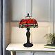 Tiffany Red And White Dragonfly Table Lamp 10 Inch Style Stained Glass Shade
