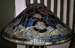 Tiffany Reproduction Lamp Shade 20 Poppy Red & Purple Stained Glass Odyssey