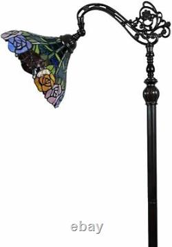 Tiffany Rose Reading Floor Lamp Electric Light Living Room Bedroom Stained Glass