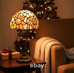 Tiffany Stained Glass 3-Way Table Lamp Yellow Sunflower LED Bulb Bedroom Room