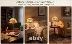Tiffany Stained Glass 3-Way Table Lamp Yellow Sunflower LED Bulb Bedroom Room