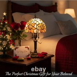 Tiffany Stained Glass 3-Way Table Lamp Yellow Sunflower LED Bulb Bedroom Room