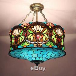 Tiffany Stained Glass Baroque Lantern Light Pendant Ceiling Lamp Lighting Retro