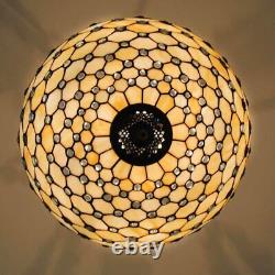 Tiffany Stained Glass Chandelier 3-Lights Vintage Ceiling Fixture Lamp Lighting