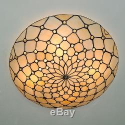 Tiffany Stained Glass Chandeliers Ceiling Fixtures Retro Light Flush Mount Lamps