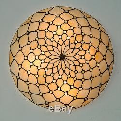 Tiffany Stained Glass Chandeliers Ceiling Fixtures Retro Light Flush Mount Lamps