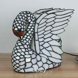 Tiffany Stained Glass Creative Swan Table Lamps Lampshade Night Lighting Gift