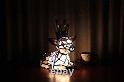 Tiffany Stained Glass Deer Elk Table Lamp Night Lighting Home Decoration Gifts