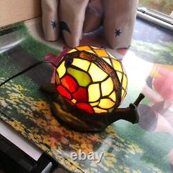 Tiffany Stained Glass Deer Snail Table Lamp Night Lighting Home Decoration Gifts