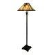 Tiffany Stained Glass Egyptian Style Metal Floor Lamp Vintage 2 Bulbs 5 Ft High
