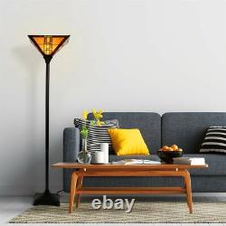 Tiffany Stained Glass Egyptian Style Metal Floor Lamp Vintage Lighting LED Bulb