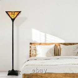 Tiffany Stained Glass Egyptian Style Metal Floor Lamp Vintage Lighting LED Bulb