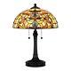 Tiffany Stained Glass Lamp 2 Light Victorian Style Retro Reproduction Floral