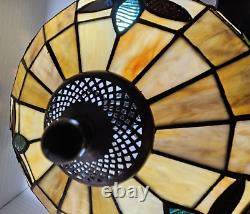 Tiffany Stained Glass Lamp 2 Light Victorian Style Retro Reproduction Floral