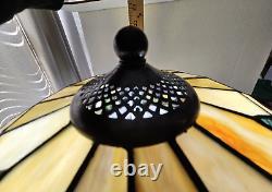 Tiffany Stained Glass Lamp 2 Light Victorian Style Retro Reproduction Floral