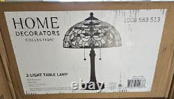 Tiffany Stained Glass Lamp 2 Light Victorian Style Retro Reproduction Floral