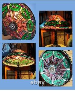 Tiffany Studio Dragonfly lamp exquisite stained glass reproduction Free SHIP