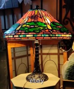 Tiffany Studio Dragonfly lamp exquisite stained glass reproduction Free SHIP